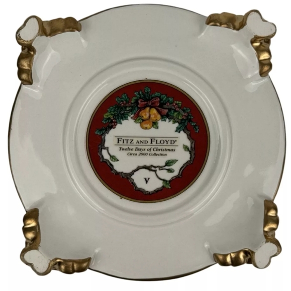 Fitz & Floyd 12 Days of Christmas Five Golden Rings Lidded Box - Picture 8 of 11